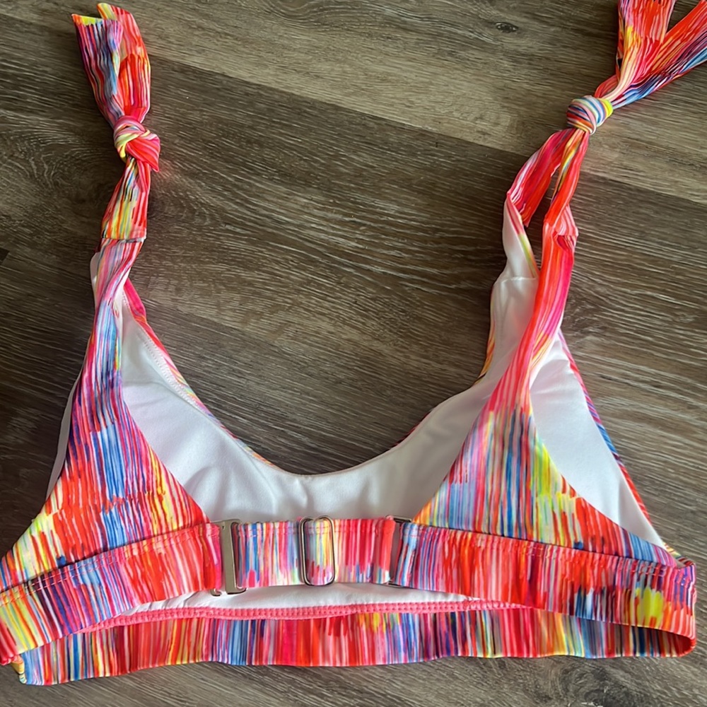 NWT Venus neon rainbow colored bikini swimsuit top M L - Picture 4 of 6